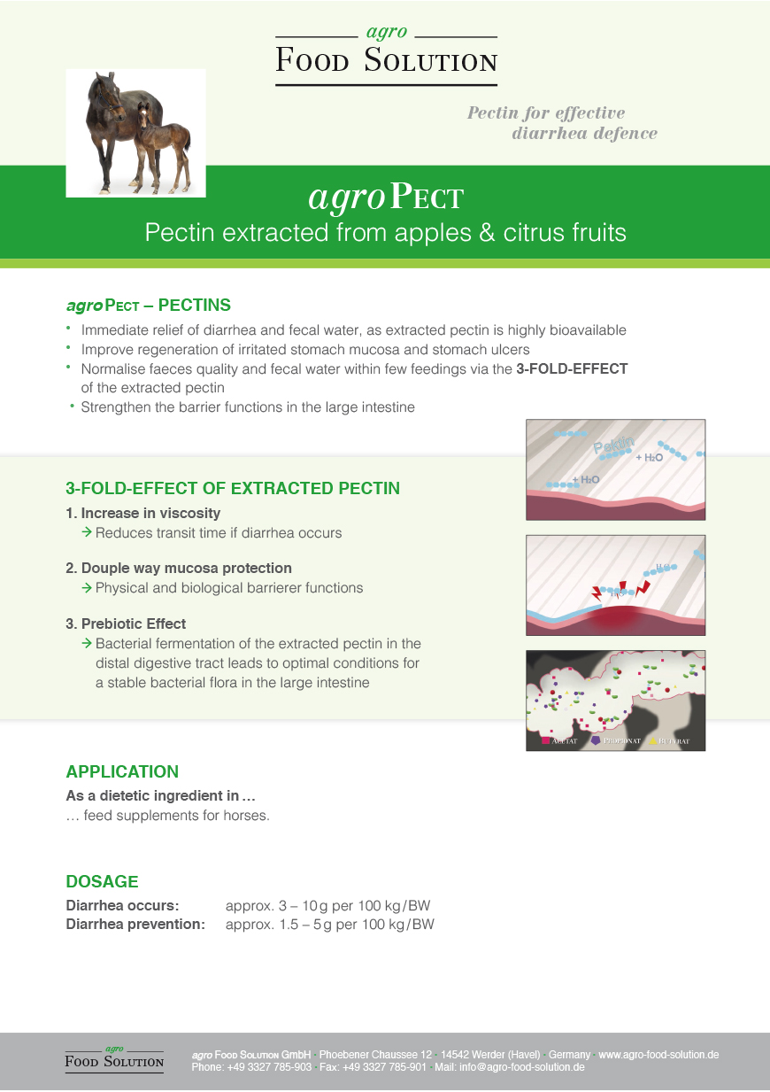 Produktinformation herunterladen: agroPECT, Anwendungsbereich Pferd
